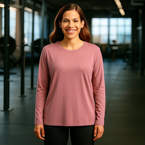 Texfit Dripdry lavender Performance athletic long sleeve Top Sz L - Picture 1 of 5